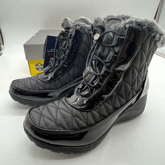 Khombu Waterproof Winter Ankle Snow Boots Size 7M Black Color - Picture 6 of 11